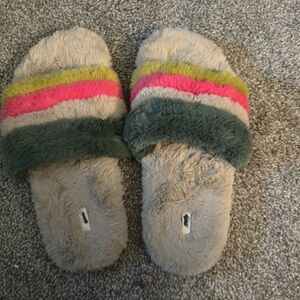 Aerie // multicolor striped sandal slippers